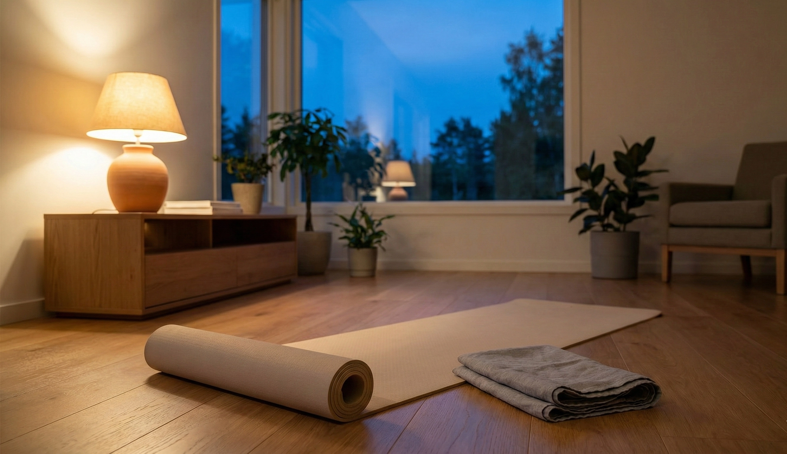 Illustration of calm nighttime routine